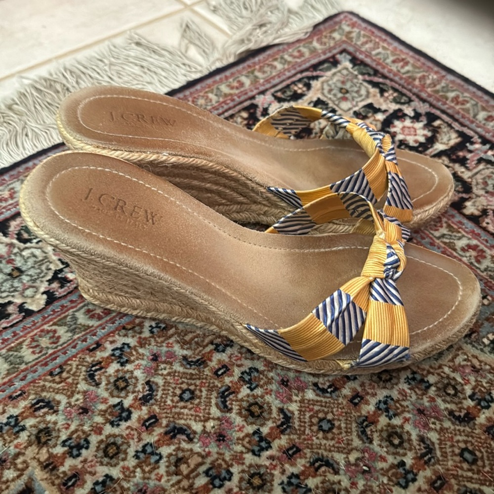 J crew woven wedges. Worn but in good condition. Super cute for summer!